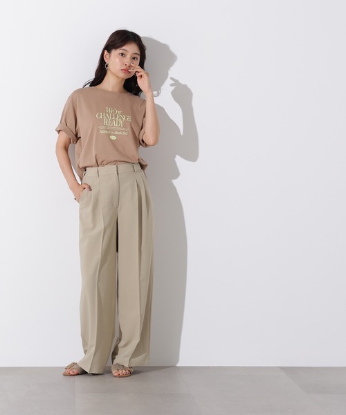 N.（N. Natural Beauty Basic）（エヌエヌナチュラルビューティーベーシック）の「ドライタッチツータックワイドパンツ（スラックス・レディース・チャコールグレー/ブラウン/ベージュ・MEDIUM/SMALL）」の5枚目の写真