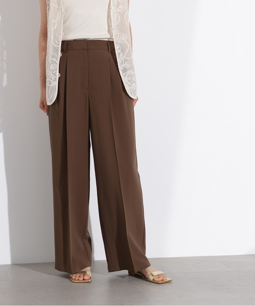 N.（N. Natural Beauty Basic）（エヌエヌナチュラルビューティーベーシック）の「ドライタッチツータックワイドパンツ（スラックス・レディース・チャコールグレー/ブラウン/ベージュ・MEDIUM/SMALL）」の21枚目の写真