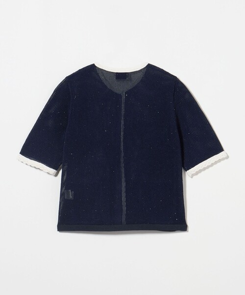 UNITED ARROWS(ユナイテッドアローズ)の「メッシュ スパンコール ニットカーディガン -ウォッシャブル-(カーディガン/ボレロ・レディース・オフホワイト/ブラック/ネイビー・FREE)」の14枚目の写真