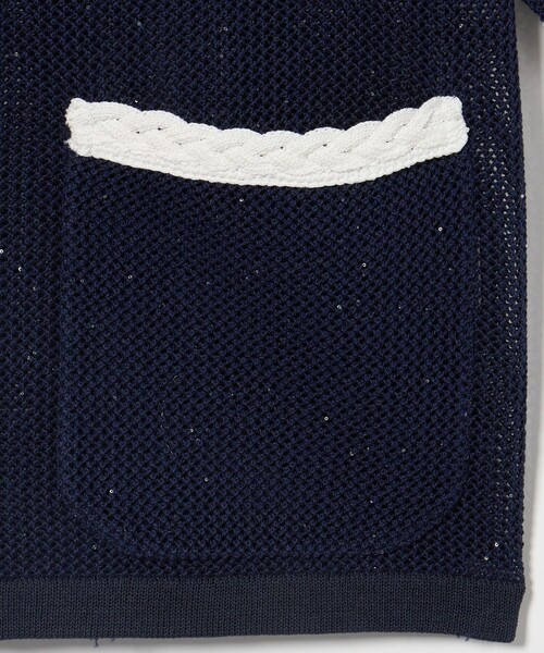 UNITED ARROWS(ユナイテッドアローズ)の「メッシュ スパンコール ニットカーディガン -ウォッシャブル-(カーディガン/ボレロ・レディース・オフホワイト/ブラック/ネイビー・FREE)」の9枚目の写真