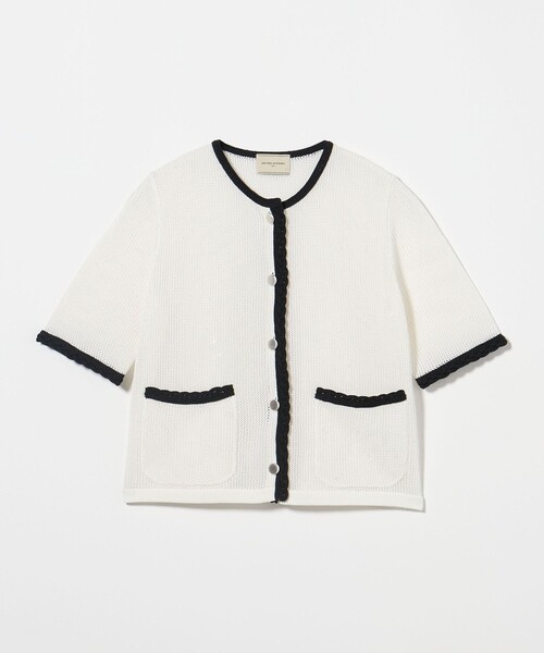 UNITED ARROWS(ユナイテッドアローズ)の「メッシュ スパンコール ニットカーディガン -ウォッシャブル-(カーディガン/ボレロ・レディース・オフホワイト/ブラック/ネイビー・FREE)」の21枚目の写真