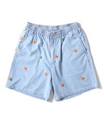 HOUSTON | HOUSTON ヒューストン CHAMBRAY ALLOVER EMB EASY SHORTS シャンブレー 虎 福 総柄刺繍 イージーショーツ(その他パンツ)