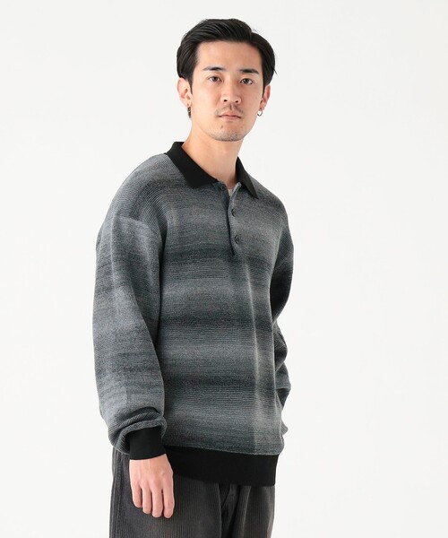 B:MING by BEAMS(ビーミングバイビームス)の「12ゲージ グラデーション ニット ポロ(ユニセックス)(ニット/セーター・メンズ・ベージュ/ブラック・S/XL/M/L)」の4枚目の写真