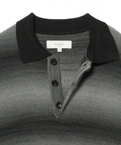 B:MING by BEAMS(ビーミングバイビームス)の「12ゲージ グラデーション ニット ポロ(ユニセックス)(ニット/セーター・メンズ・ベージュ/ブラック・S/XL/M/L)」の8枚目の写真