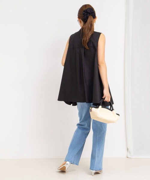 NOLLEY’S（ノーリーズ）の「リボンAラインシャツ（シャツ/ブラウス・レディース・ホワイト/サックスブルー/ブラック/ブラック系その他・38）」の7枚目の写真