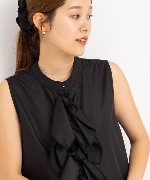 NOLLEY’S（ノーリーズ）の「リボンAラインシャツ（シャツ/ブラウス・レディース・ホワイト/サックスブルー/ブラック/ブラック系その他・38）」の13枚目の写真