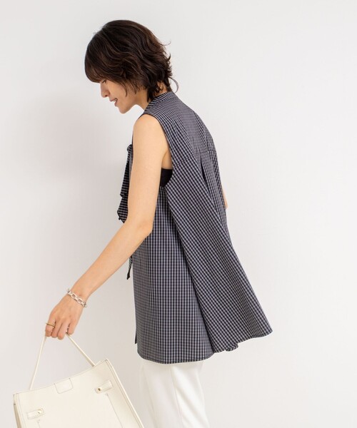 NOLLEY’S（ノーリーズ）の「リボンAラインシャツ（シャツ/ブラウス・レディース・ホワイト/サックスブルー/ブラック/ブラック系その他・38）」の18枚目の写真