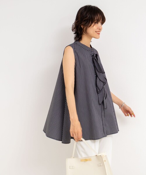 NOLLEY’S（ノーリーズ）の「リボンAラインシャツ（シャツ/ブラウス・レディース・ホワイト/サックスブルー/ブラック/ブラック系その他・38）」の21枚目の写真