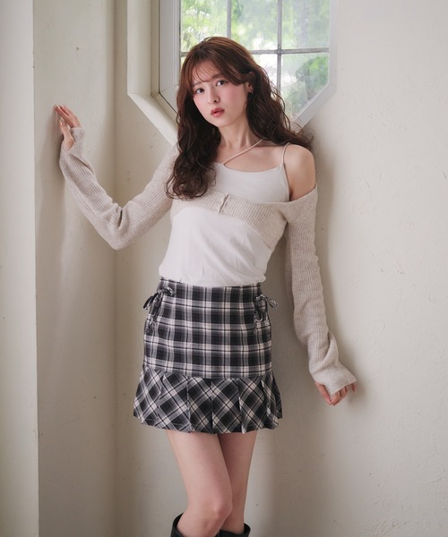セール】side ribbon pleat skirt / サイドリボンプリーツ