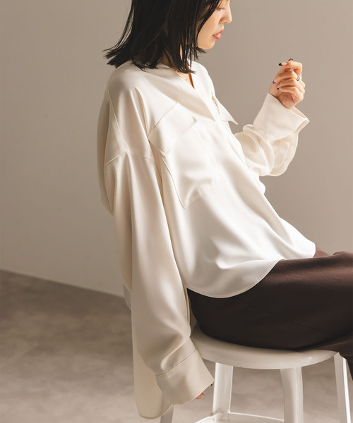 WEB限定追加》ワークディテールドレープシャツ 5（シャツ
