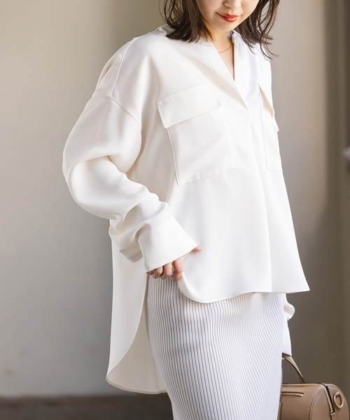 WEB限定追加》ワークディテールドレープシャツ 5（シャツ/ブラウス