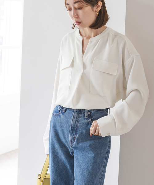 セール】《WEB限定追加》ワークディテールドレープシャツ 5（シャツ