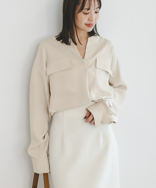 WEB限定追加》ワークディテールドレープシャツ 5（シャツ