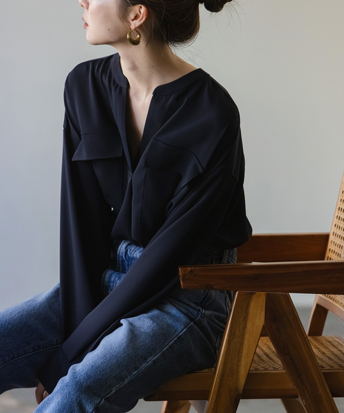 WEB限定追加》ワークディテールドレープシャツ 5（シャツ/ブラウス