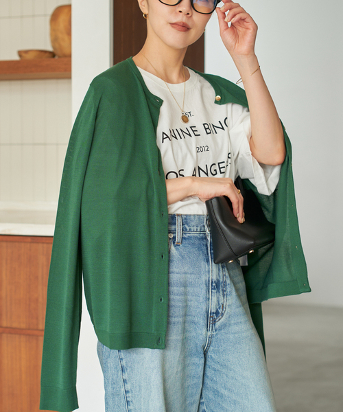 plage（プラージュ）の「vis/silk mix カーディガン（カーディガン/ボレロ・レディース・アイボリー/ベージュ/グリーン・FREE）」の7枚目の写真