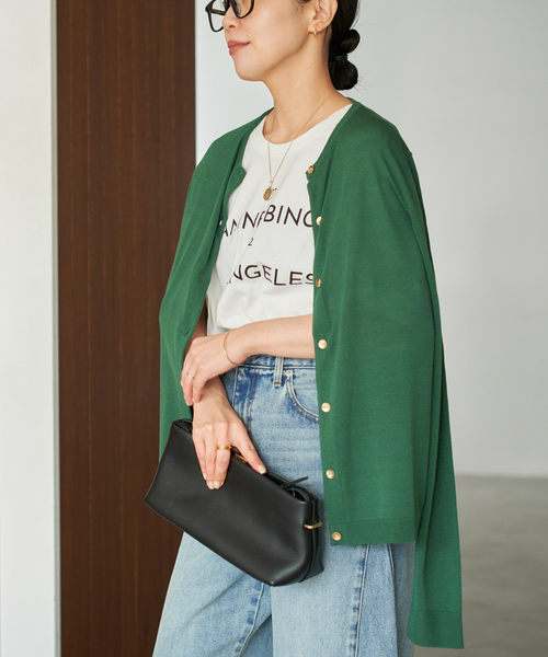 plage（プラージュ）の「vis/silk mix カーディガン（カーディガン/ボレロ・レディース・アイボリー/ベージュ/グリーン・FREE）」の8枚目の写真