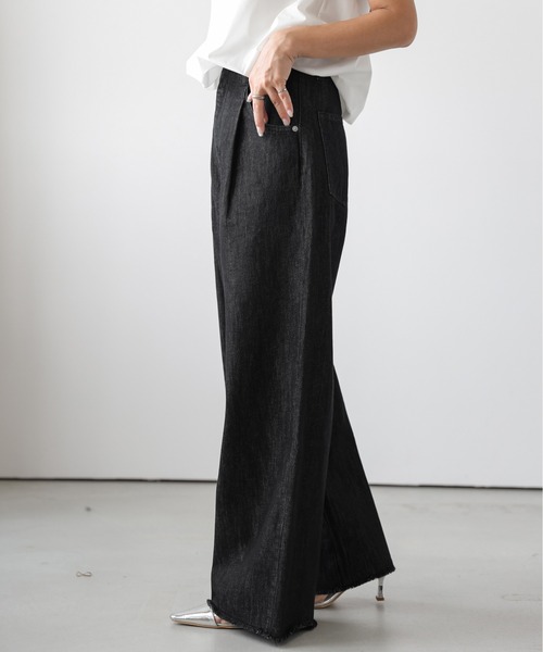 ウエストカットオフデニムパンツ