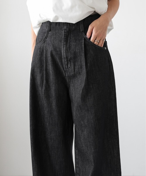 ウエストカットオフデニムパンツ