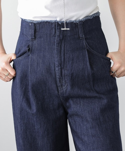 ウエストカットオフデニムパンツ