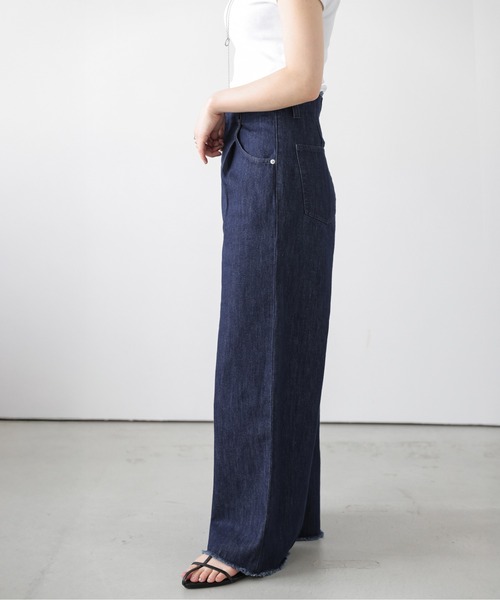 ウエストカットオフデニムパンツ