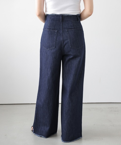 ウエストカットオフデニムパンツ