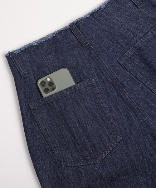 ウエストカットオフデニムパンツ