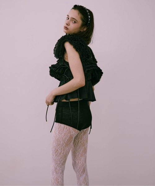 完売品　Carmelo Ange frill vest White Ange frill vest（ベスト）｜Carmelo（カーメロ）のファッション通販