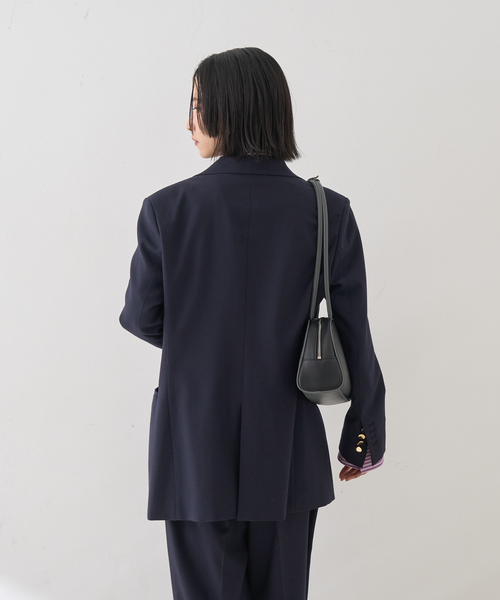 Rouge vif(ルージュヴィフ)の「【セットアップ対応】メンズライクウール混サキソニージャケット(テーラードジャケット・レディース・ダークネイビー/ブラック・36/38)」の8枚目の写真