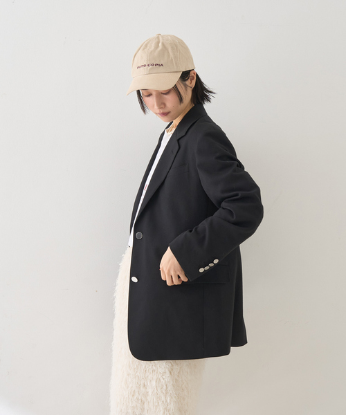 Rouge vif(ルージュヴィフ)の「【セットアップ対応】メンズライクウール混サキソニージャケット(テーラードジャケット・レディース・ダークネイビー/ブラック・36/38)」の14枚目の写真