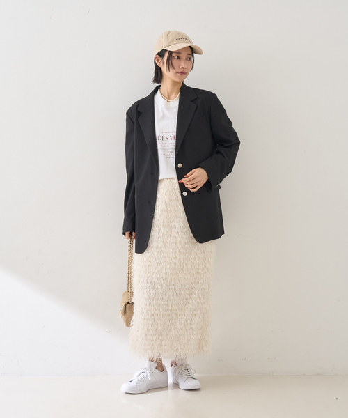 Rouge vif(ルージュヴィフ)の「【セットアップ対応】メンズライクウール混サキソニージャケット(テーラードジャケット・レディース・ダークネイビー/ブラック・36/38)」の21枚目の写真