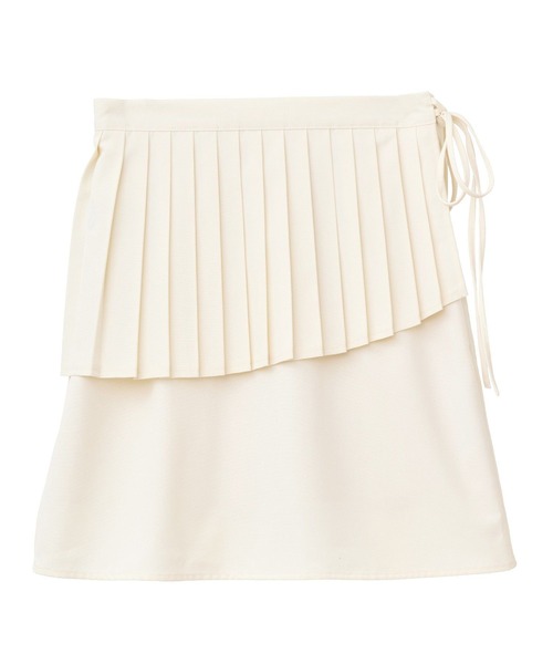 earth music&ecology（アースミュージックアンドエコロジー）の「SET2点プリーツラップスカート＋ミニスカート（スカート・レディース・アイボリー/グレー/ブラック・S/M）」の2枚目の写真
