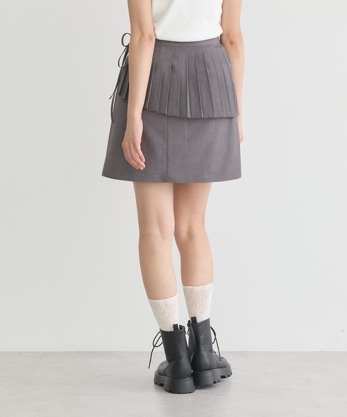 earth music&ecology（アースミュージックアンドエコロジー）の「SET2点プリーツラップスカート＋ミニスカート（スカート・レディース・アイボリー/グレー/ブラック・S/M）」の14枚目の写真