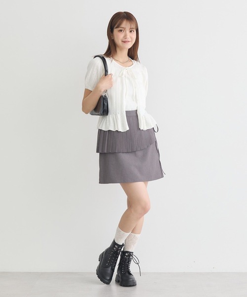 earth music&ecology（アースミュージックアンドエコロジー）の「SET2点プリーツラップスカート＋ミニスカート（スカート・レディース・アイボリー/グレー/ブラック・S/M）」の16枚目の写真