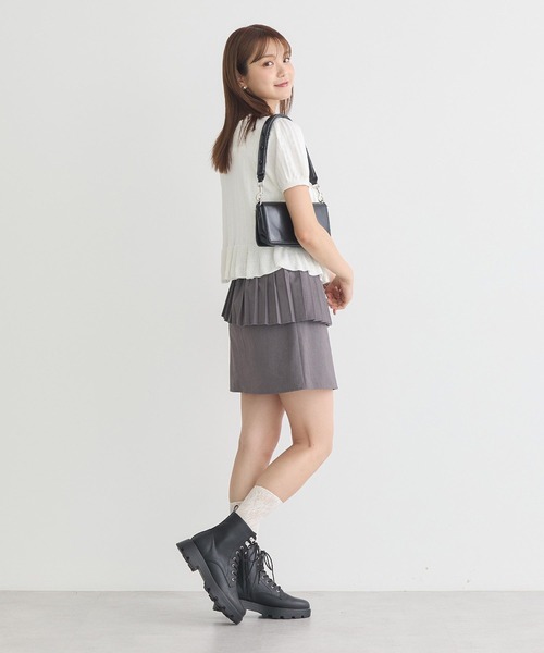earth music&ecology（アースミュージックアンドエコロジー）の「SET2点プリーツラップスカート＋ミニスカート（スカート・レディース・アイボリー/グレー/ブラック・S/M）」の17枚目の写真