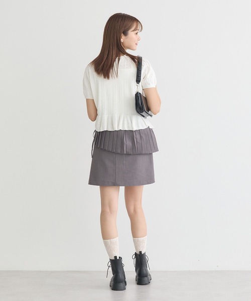 earth music&ecology（アースミュージックアンドエコロジー）の「SET2点プリーツラップスカート＋ミニスカート（スカート・レディース・アイボリー/グレー/ブラック・S/M）」の18枚目の写真