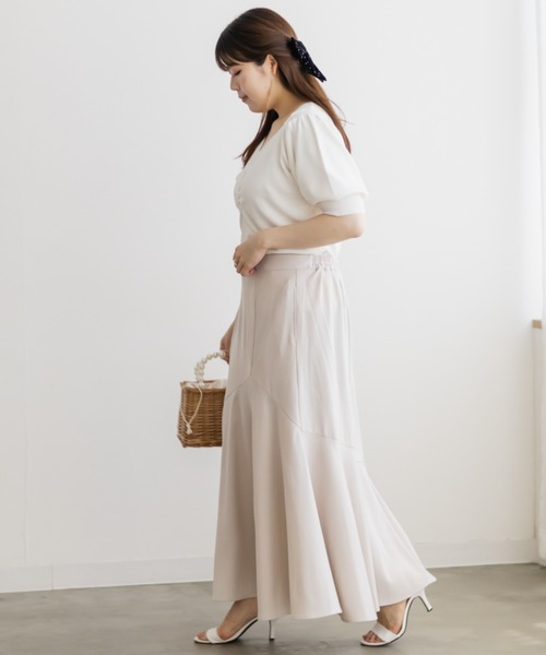 CLETTE(クレット)の「アシメ切替マーメイドスカート(スカート・レディース・チャコールグレー/ブラック/ライトベージュ・LL/3L/4L)」の17枚目の写真