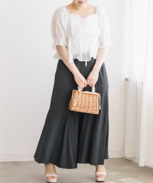 CLETTE(クレット)の「アシメ切替マーメイドスカート(スカート・レディース・チャコールグレー/ブラック/ライトベージュ・LL/3L/4L)」の12枚目の写真
