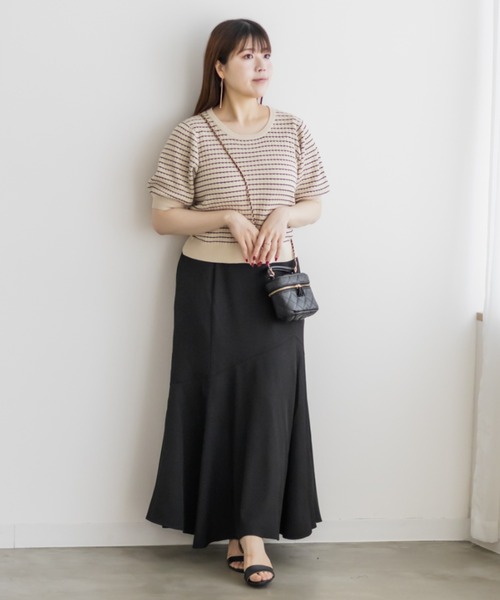 CLETTE(クレット)の「アシメ切替マーメイドスカート(スカート・レディース・チャコールグレー/ブラック/ライトベージュ・LL/3L/4L)」の8枚目の写真
