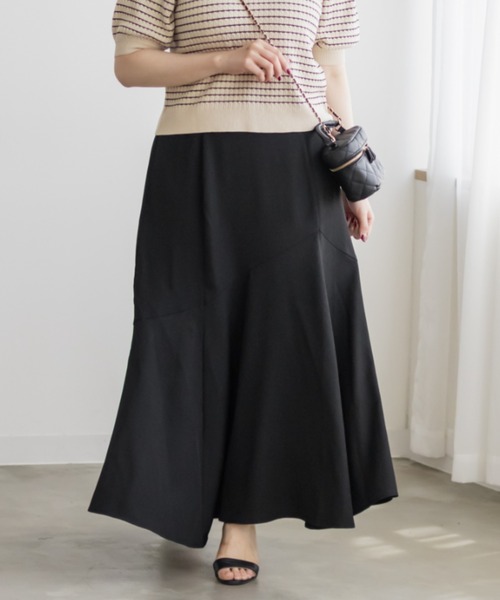 CLETTE(クレット)の「アシメ切替マーメイドスカート(スカート・レディース・チャコールグレー/ブラック/ライトベージュ・LL/3L/4L)」の5枚目の写真