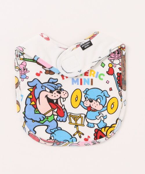 HYSTERIC MINI（ヒステリックミニ）の「HYS-MINI BAND CLUB総柄 RV スタイ（その他ベビー用品・キッズ・ブラック系その他/イエロー系その他/ホワイト系その他・FREE）」の4枚目の写真