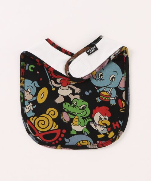 HYSTERIC MINI（ヒステリックミニ）の「HYS-MINI BAND CLUB総柄 RV スタイ（その他ベビー用品・キッズ・ブラック系その他/イエロー系その他/ホワイト系その他・FREE）」の5枚目の写真