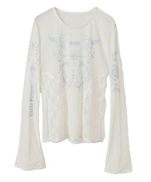 Candy Stripper | TATTOO LACE SHEER トップス(Tシャツ/カットソー)