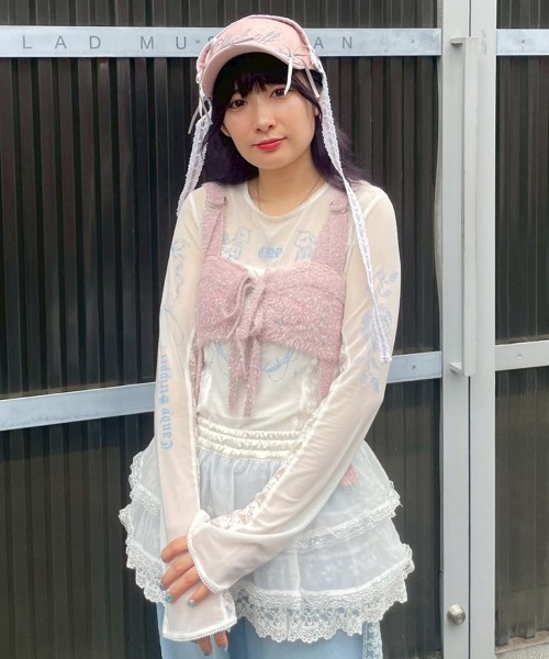 TATTOO LACE SHEER トップス（Tシャツ/カットソー）｜Candy Stripper