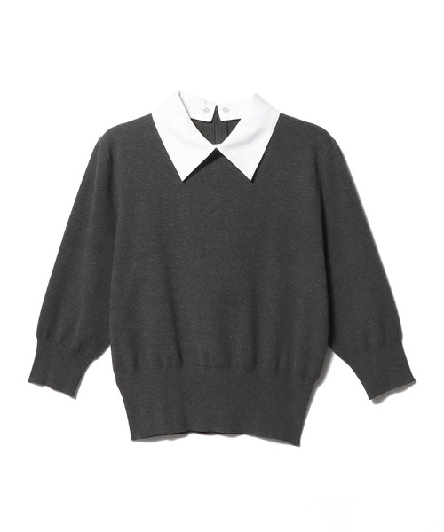 ESTNATION / 2WAY 襟付きハーフスリーブ ニット《EXCLUSIVE