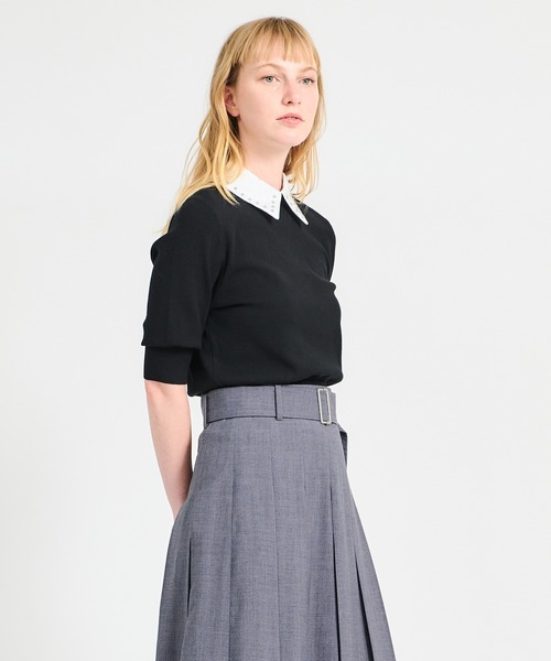 ESTNATION 2WAY 襟付きハーフスリーブ ニット 完売品　美品 ESTNATION / 2WAY 襟付きハーフスリーブ ニット《EXCLUSIVE》（ニット