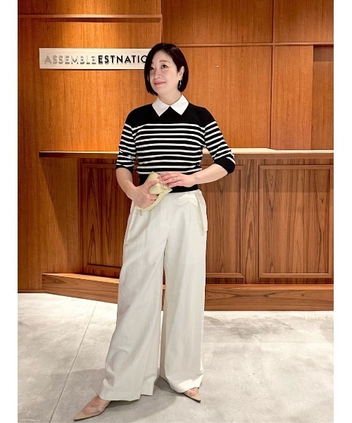 セール】ESTNATION / 2WAY 襟付きハーフスリーブ ニット《EXCLUSIVE