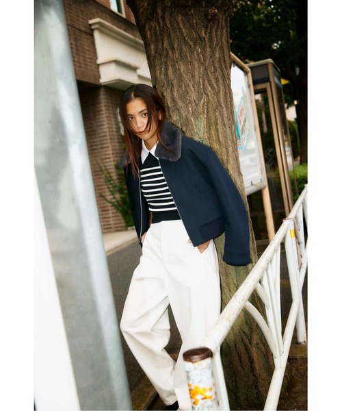 ESTNATION / 2WAY 襟付きハーフスリーブ ニット《EXCLUSIVE》（ニット