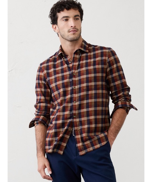 BANANA REPUBLIC FACTORY STORE(バナナリパブリック ファクトリーストア)の「BANANA REPUBLIC FACTORY STORE ライトウェイト フランネル シャツ(シャツ/ブラウス・メンズ・ベージュ/チャコールグレー/ネイビー/オレンジ/マルチ/カーキ/グレー・L/XL/M/S)」の7枚目の写真