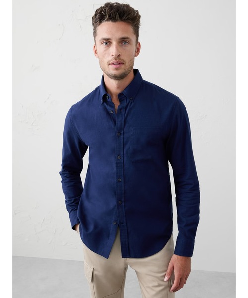 BANANA REPUBLIC FACTORY STORE(バナナリパブリック ファクトリーストア)の「BANANA REPUBLIC FACTORY STORE ライトウェイト フランネル シャツ(シャツ/ブラウス・メンズ・ベージュ/チャコールグレー/ネイビー/オレンジ/マルチ/カーキ/グレー・L/XL/M/S)」の5枚目の写真