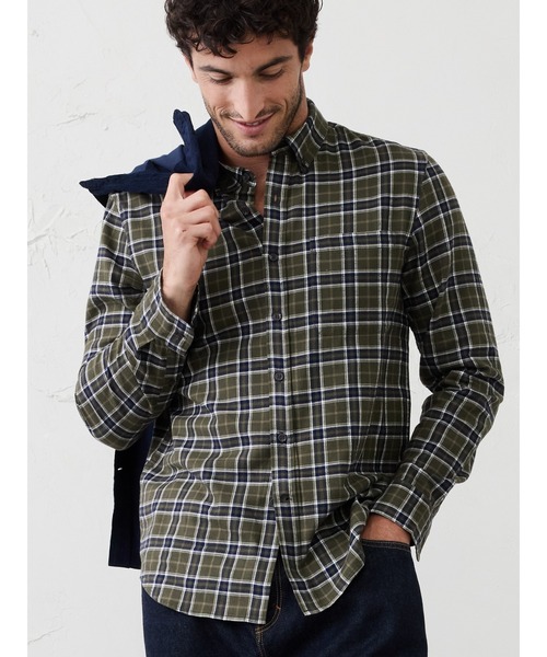 BANANA REPUBLIC FACTORY STORE(バナナリパブリック ファクトリーストア)の「BANANA REPUBLIC FACTORY STORE ライトウェイト フランネル シャツ(シャツ/ブラウス・メンズ・ベージュ/チャコールグレー/ネイビー/オレンジ/マルチ/カーキ/グレー・L/XL/M/S)」の4枚目の写真